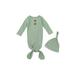 Youweixiong Newborn Infant Baby Girl Boy Knit Sleeper Gown Cotton Knotted Nightgown Soft Sleepwear Pajamas with Hat Set