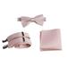 Mens Pre-tied Bow Tie Adjustable Stretch Suspender and Pocket Square Sets