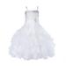 Ekidsbridal Elegant Stunning Rhinestone Organza Layers Flower Girl Dress Junior Bridesmaid Recital Easter Holiday Birthday Girl Dress Communion Formal Clothing Baptism 164s ivory size 14