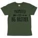 Promoted to Big Brother Arrow Sibling Reveal Announcement Shirt for Boys Big Brother Sibling Outfit Black on Military Green Shirt 5-6