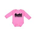 Inktastic San Francisco Skyline with Grunge Boys or Girls Long Sleeve Baby Bodysuit