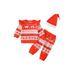 ZIYIXIN 3Pcs Newborn Baby Girls Christmas Clothes Snowflake Tree Print Fly Sleeve Sweatshirt Tops Pants Hat Set Red 3-6 Months