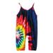 TAIAOJING Baby Romper Kids Girls Toddler Rainbow Outfits Strap Tie Dyed Jumpsuit Harem Girls Romper&Jumpsuit Onesie Outfit 3-4 Years