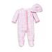 Little Me PINK MULTI Baby Girls Damask Scroll Hat & Coverall Set 9Mos