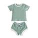 Summer Newborn Baby Boy Girl Short Sleeve T-shirt Tops + Shorts Outfit Set Clothes