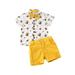 Canis 1-6Y Summer Baby Boys Clothes Sets Toddlers Kids Little bee Print Short Sleeve T Shirts Tops+Short Pants 2Pcs Gentleman