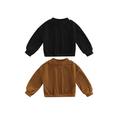LWXQWDS Toddler Girl Boy Knit Sweater Pack of 2 Fall Winter Clothes Long Sleeve Crewneck Chunky Sweaters Pullover Black Brown 2-3 Years