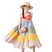 TheFound Kids Toddler Girl Rainbow Dress Sleeveless Pleated Tutu Casual Dresses Skirt Clothes Summer Outfits