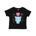 Inktastic 4th of July Cute Monster with Blue and Red Fireworks Boys or Girls Toddler T-Shirt