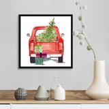 The Holiday Aisle® Christmas Cars III by Jennifer Paxton Parker - Painting Print on Canvas in Green | 18 H x 18 W x 1.75 D in | Wayfair