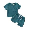 Kiapeise Baby 2Pcs Clothes Suit Short Sleeve T-shirt with Elasctic Shorts