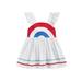 JYYYBF Kids Toddler Girls Summer Casual Dress Ruffle Trim Shoulder Straps Sleeveless Bow Backless Rainbow Print Dress