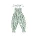 TheFound Newborn Baby Girls Spaghetti Straps Floral Romper Pants Suspender Jumpsuit Tie Up Overall Sleeveless Halter Bodysuit