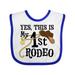 Inktastic Yes This is My 1st Rodeo- Cowboy Hat with Pink Band Lasso Girls Baby Bib