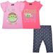 Disneys The Child Girl s 3 Pack Baby Yoda Short Sleeves Tee Shirts and Leggings Set for Kids 4T Pink