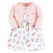 Hudson Baby Baby and Toddler Girl Cotton Dress and Cardigan Set Pastel Butterfly 0-3 Months