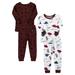 Little Star Organic Baby & Toddler Boy 4 Pc Long Sleeve & Long Pant Pajamas Size 9 Months - 5T