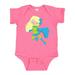 Inktastic Superhero Girl Blonde Hair Blue Cape Blue Boots Girls Baby Bodysuit