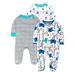 Little Star Organic Baby Boy 3 Pk Long Sleeve Sleep n Play Pajamas Newborn - 9 Months