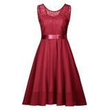 Women Princess Dresses Sexy Sleeveless Lace Splicing Party Midi Dress 1950s Vintage Swing Dress Cocktail Prom Dress