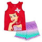 Disney Princess Ariel Toddler Girls Tank Top and French Terry Shorts Infant to Big Kid