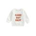 Gureui Toddler Infant Baby Boys Girls Casual Pullovers Long Sleeve Round Neck Letter Print Ribbed Cuffs Sweatshirts