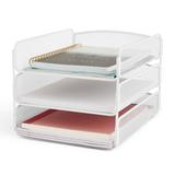 Safco Products Company Onyx Three Tray Desktop Organizer Mesh/Metal in White | 8 H x 9.25 W x 11.75 D in | Wayfair 3271WH