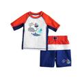 ZeroXposur Toddler Boys Little Captain Whale Rash Guard Shirt & Swim Trunks 2T