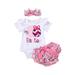 Genuiskids Newborn Baby Girl My 1st Easter Outfit Letter Ruffle Romper Bunny Floral Shorts Set Headband 3Pcs Easter Clothes