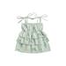 Canrulo 4 Colors Summer Baby Girls Cute Dress Flowers Printed Off Shoulder Sleeveless A-Line Mini Dress Green 2-3 Years