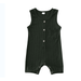 Musuos Baby Summer Romper Solid Color Sleeveless Button Closure Ribbed Jumpsuit