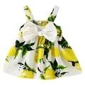 Kernelly Summer Baby Girl Cute Fruit Pattern Bow Sleeveless Dress Casual Toddler Sundress Outfits