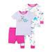 Little Star Organic Baby & Toddler Girl 4 Pc Short & Long Sleeve Shirts Shorts & Pants Pajamas Size 9 Months-5T