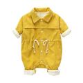 TAIAOJING Baby Girls Romper Clothes Toddler Babys Girls Boys Thick Warm Jumpsuit Draw String Pure Color Outfit 12-18 Months