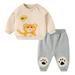 TAIAOJING Baby Boy Clothes Outfits Children Kids Toddler Girls Long Sleeve Letter Sweatshirt Pullover Tops Cute Cartoon Trousers Pants Set 2PCS Baby Clothes 3-4 Years