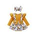 Peyakidsaa Infant Baby Girl Halloween Clothes Suspender Romper Long Sleeve Outfits with Headband