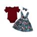 Praeter 3Pcs/set Autumn Baby Clothes Sets Newborn Girl Clothing Set Romper Floral Print Skirt Headband Baby Girl Clothes Blue 90