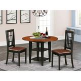 Winston Porter Aggappera Drop Leaf Solid Wood Rubberwood Dining Set Wood/Upholstered in Brown | Wayfair 5209FF043204474EBDC08A3CB1F20E2D