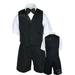 Black Boy Baby & Toddler Satin Lapel Bow Tie Vest Shorts Suit S M L XL 2T 3T 4T