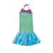 JYYYBF Little Girls Costume Dress Mermaid Princess Fancy Dress Birthday Party Cosplay Outfits Clothes Green 1-2 Years