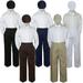 4pc Ivory Off White Bow Tie Party Suit Pants Set Formal Baby Boy Toddler Kid S-7