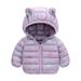 YYDGH Kids Zipper Winter Coats with Hooded Toddler 3D Ear Dinosaur Print Solid Hoodie Light Puffer Jacket for Baby Boys Girls (Purple 18-24 Months)