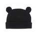 Synpos 0-12M Autumn Winter Newborn Baby Hat Boy Girl Beanies Cute Ears Bonnet Infant Hats Toddler Kids Outdoor Warm Knitted Beanie Cap (Black)