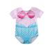 wybzd Summer Kid Baby Girl Fish Scale Shell Print Bikini Swimwear Swimsuit Bathing Suit Beachwear Purple 18-24 Months