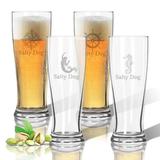 Carved Solutions Personalized Tritan 4 Piece 14 oz. Plastic Pilsner Glass Set Plastic | 7 H x 2.8 W in | Wayfair ACL-TPIL14S4-pd-nautical-tnr
