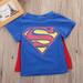 Toddler Kids Boys Short Sleeve Superman T-Shirt Tees Costume Clothes Tops