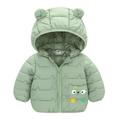 Baby Boys Girls Down Parkas Coat Winter Warm Cotton Coat Kids Outwear Hoodie Jacket Toddler Hooded Coat Long Sleeve Zipper Solid Warm Outfits 1-6T