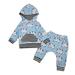 Qiylii Baby Tiger Pattern Clothes Set Long Sleeve Hooded Top+Stretch Pants