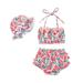 Baby Toddler Girls Two-Piece Swimsuit Baby Girls Tankini Bikini 2-Piece Swimsuit Set Bathing Suit Swimwear Swimsuit Summer Beachwear Outfit Set
