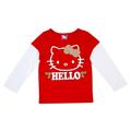 Hello Kitty Infant Toddler Girls Red White Gold Glitter T-Shirt Holiday Tee 2T